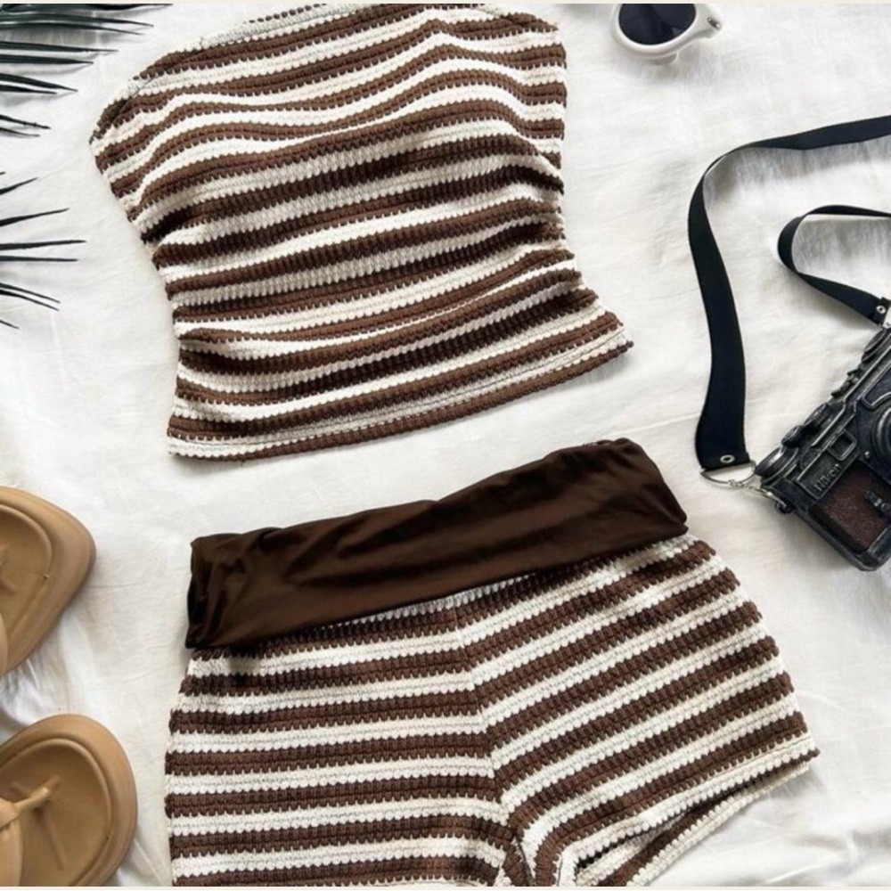 Brown/White Crochet Set! Cross listed on Mercari bc my prices are lower!